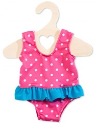 Heless costume da bagno per bambola rosa con gruccia per bambola 35-45cm