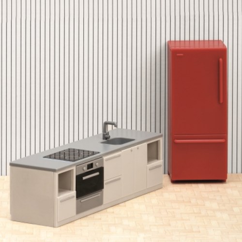 Lundby cucina per casa delle bambole - cucina giocattolo marrone/grigia-2