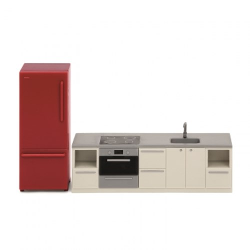 Lundby cucina per casa delle bambole - cucina giocattolo marrone/grigia