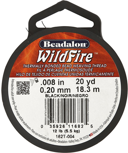 Beadalon filo per gioielli Wildfire nero 0,2 mm 18,3 m resistente