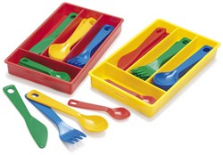 Dantoy vassoio posate set giocattolo - 17 pezzi multicolore educativo
