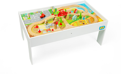 BigJigs set treno in legno - tavolo da gioco e attività per bambini