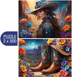 Bluebird Puzzle puzzle Far West Cowgirl e Stivali 2x500 pezzi