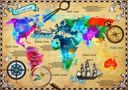 Bluebird Puzzle mappa del mondo colorata puzzle - 2000 pezzi