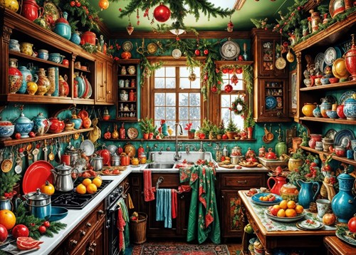 Bluebird Puzzle puzzle natalizio Country Kitchen Christmas 1500 pezzi