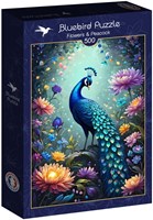 Bluebird Puzzle puzzle Flowers & Peacock - 500 pezzi - giocattolo colorato-2