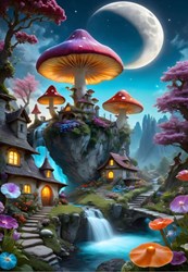 Bluebird Puzzle puzzle Mushroom Town - 1000 pezzi giocattolo colorato