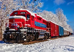 Bluebird Puzzle puzzle Red Train In The Snow - 1500 pezzi