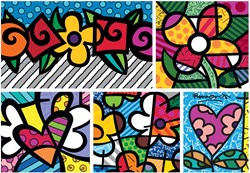 Bluebird Puzzle puzzle Romero Britto Collage Hearts and Flowers 1500 pezzi
