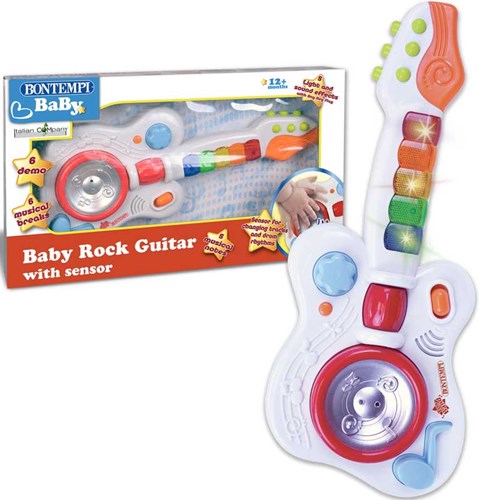 Bontempi chitarra elettronica giocattolo bianca per bambini - divertimento musicale