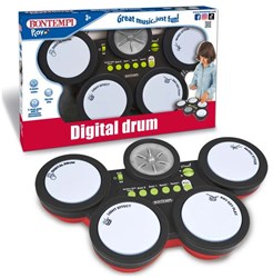 Bontempi batteria digitale giocattolo elettronico con LED e stili musicali