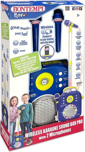 Bontempi karaoke giocattolo sound box con 2 microfoni - set musicale