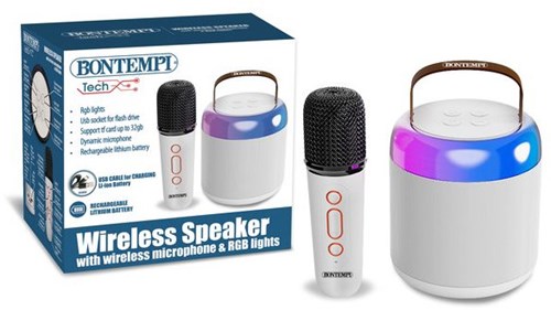 Bontempi mini altoparlante wireless con microfono ed effetti luce giocattolo
