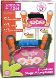 Bontempi Microfono da Palco Giocattolo Rosa con AUX ed Effetti Luce