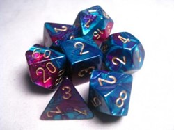 Chessex Gemini viola-teal/oro Polydice set di dadi (7 pezzi)