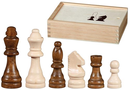 Philos pezzi degli scacchi Otto I - design Staunton, re altezza 76 mm, scatola in legno