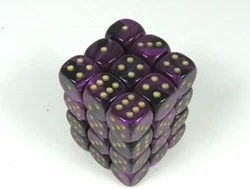 Chessex Set di dadi Gemini Nero-Viola/Oro D6 12mm (36 pezzi)