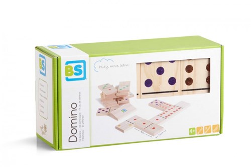 BS Toys Domino XL - Gioco da pavimento in legno - Colorato - Extra grande