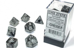 Chessex Borealis Polyhedral Luminare Set di dadi Light Smoke/silver (7 pezzi)