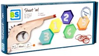 BS Toys gioco di tiro pistola elastici bersagli legno coordinazione