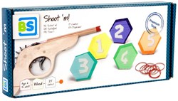 BS Toys gioco di tiro pistola elastici bersagli legno coordinazione