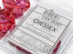 Chessex Gemini Trasparente Rosso-viola/oro Set di dadi (10 pezzi)