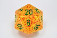 Chessex dado speckled Lotus 34mm D20 arancione verde