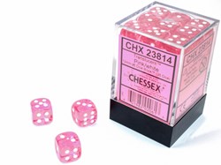 Chessex set dadi rosa-bianco 12mm 36 pezzi D6 traslucidi