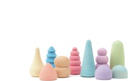 Ocamora giocattoli in legno Bonsais set pastello - gioco fantasioso