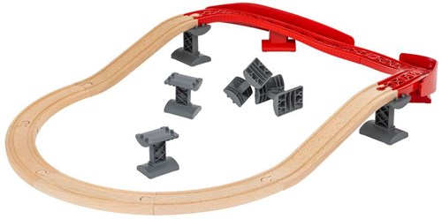Brio gebogen treinrails set oplopend 16-delig - 33995