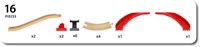 Brio gebogen treinrails set oplopend 16-delig - 33995