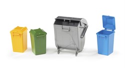 Bruder bidoni spazzatura set contenitore rifiuti giocattolo plastica 02607