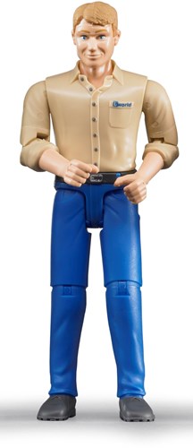 Bruder figura uomo pelle chiara jeans blu 10,7cm giocattolo