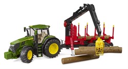 Bruder Tractor John Deere 7R 350 Met Boomaanhanger