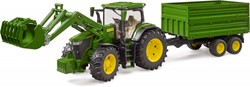 Bruder Tractor John Deere 7R 350 Met Aanhanger