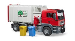 Bruder camion della spazzatura MAN TGS laterale giocattolo 1:16 bianco