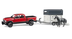 Bruder Dodge RAM auto giocattolo con rimorchio per cavalli - scala 1:16