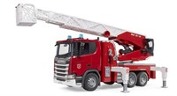 Bruder camion dei pompieri con scala Scania Super 560R con pompa acqua e luci-suoni-2