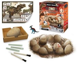 Buki uova di dinosauro maxi pack - set gioco scavo 12 dinosauri