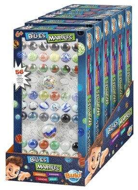 Buki biglie - scatola di biglie modello piccolo con 56 biglie di vetro