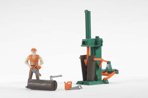 Bruder set figure spaccalegna giocattolo forestale 62650-2