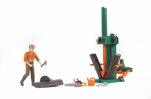 Bruder set figure spaccalegna giocattolo forestale 62650