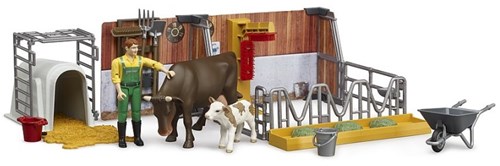 Bruder stalla giocattolo fattoria con figura e accessori-3