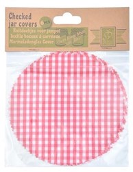Esschert Design copri barattoli marmellata rosso-bianco set 6 stile retrò