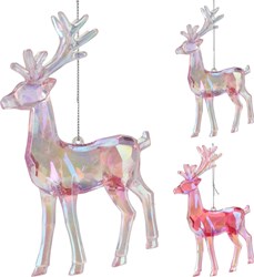 Home & Styling decorazione natalizia renna acrilico iridescente