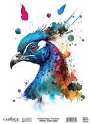 Cadence carta di riso decorazione Birdsong 30x42 cm design pavone