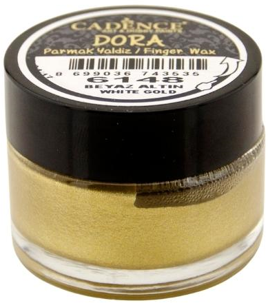 Cadence cera per dita metallizzata bianco oro 20 ml per hobby e decorazione