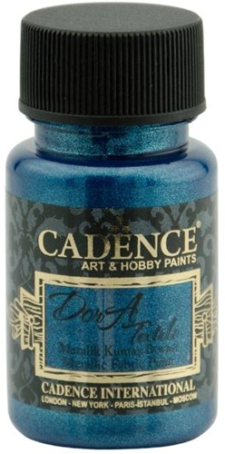 Cadence vernice tessile blu metallizzato 50 ml - Dora vernice glitter