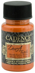 Cadence vernice tessile metallizzata arancione 50 ml - vernice glitter per tessuti