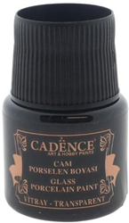 Cadence vernice per vetro e porcellana marrone 45 ml - vernice hobby trasparente